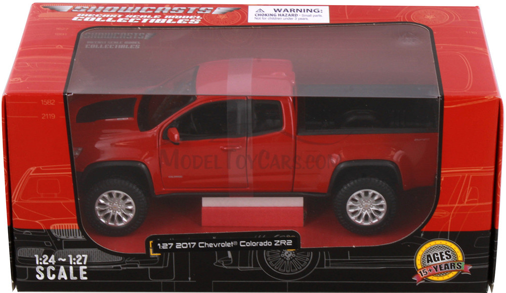 2017 Chevy Colorado ZR2 Pickup Truck, Red - Showcasts 38517R - 1/27 Scale Diecast Model Toy Car