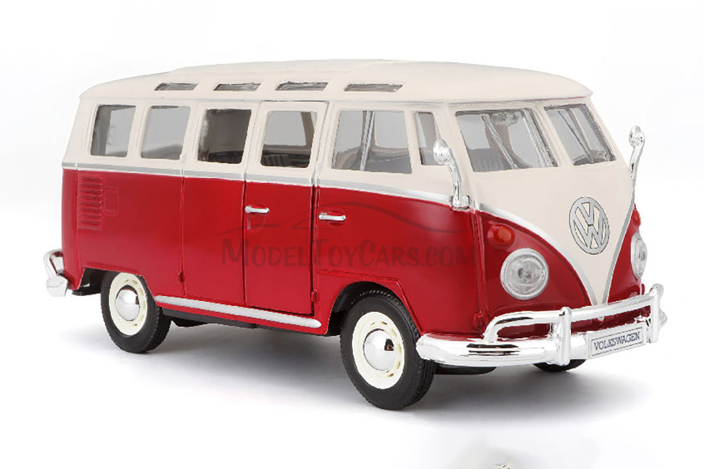 Volkswagen Van "Samba", Red - Showcasts 38956R - 1/25 Scale Diecast Model Toy Car
