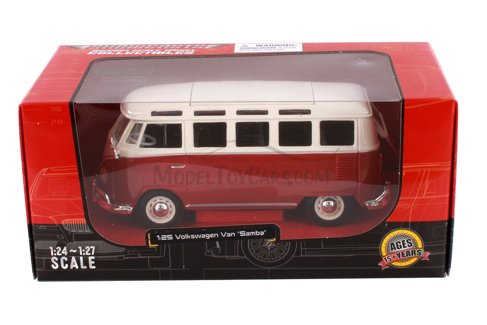 Volkswagen Van "Samba", Red - Showcasts 38956R - 1/25 Scale Diecast Model Toy Car