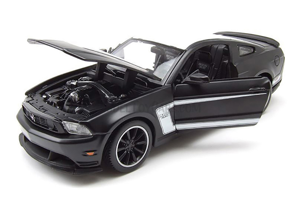 2012 Ford Mustang Boss 302 Hardtop, Black - Showcasts 38269BK - 1/24 Scale Diecast Model Toy Car