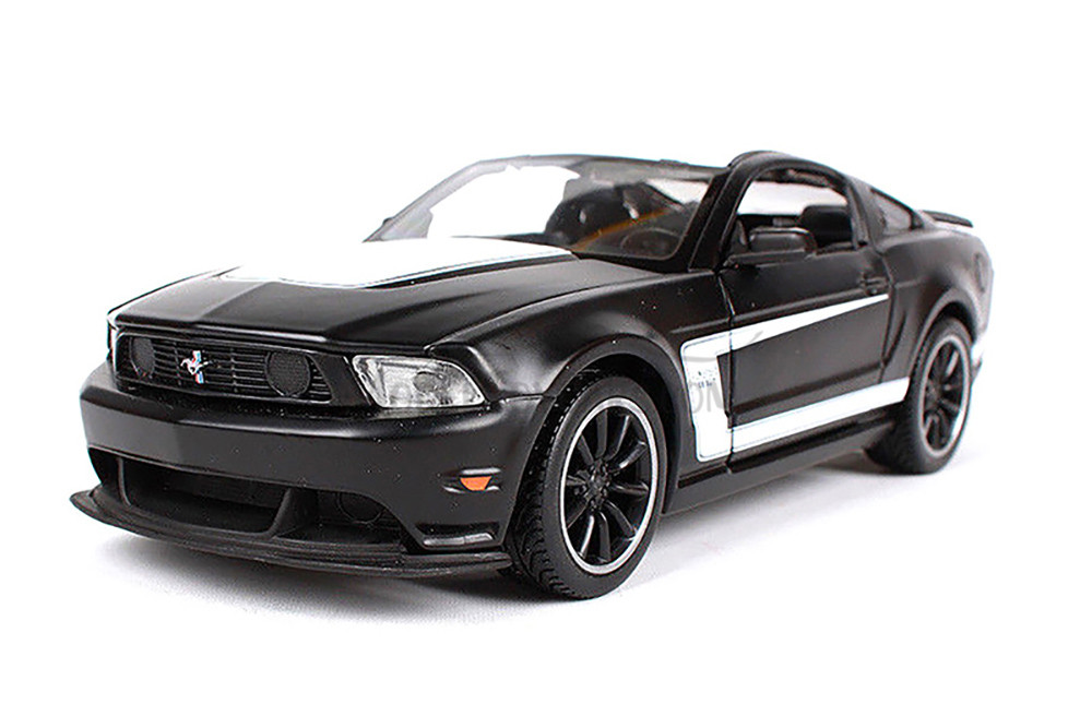 2012 Ford Mustang Boss 302 Hardtop, Black - Showcasts 38269BK - 1/24 Scale Diecast Model Toy Car