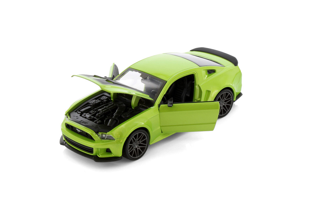 2014 Ford Mustang Street Racer Hard Top, Green w/Black Stripes - Showcasts 37506 - 1/24 Scale Car (1 Car, No Box)