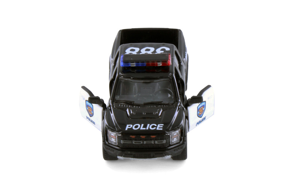 2022 Ford F-150 Raptor Pickup Truck - Police Edition, Black, Kinsmart 3001DP - 1/78 Scale Model Car