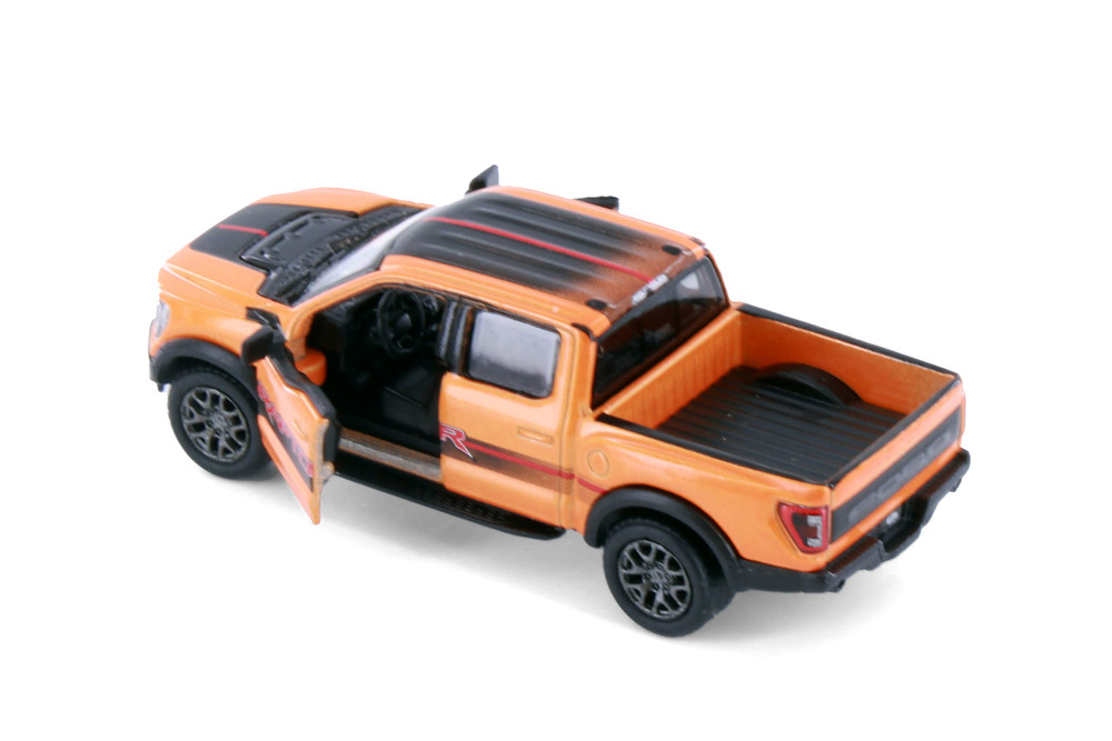 2022 Ford F-150 Raptor Pickup Truck, Orange - Kinsmart 3001DF - 1/78 Scale Diecast Model Toy Car