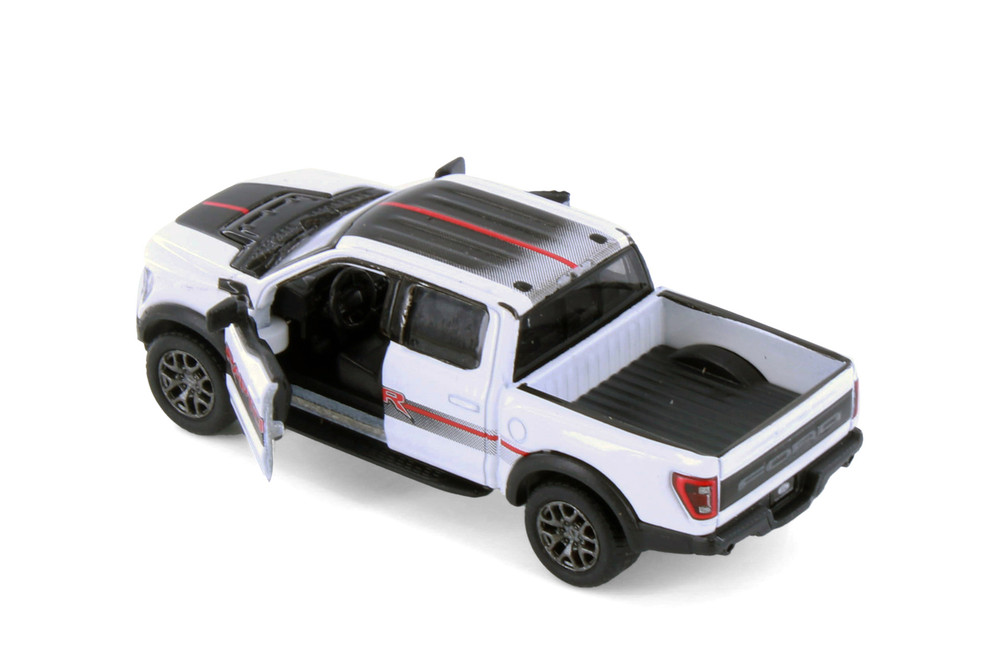2022 Ford F-150 Raptor Pickup Truck, White - Kinsmart 3001DF - 1/78 Scale Diecast Model Toy Car