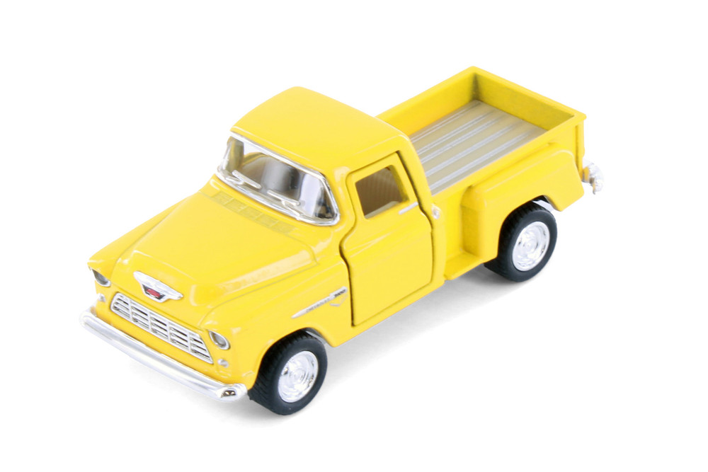 1955 Chevy Stepside Pickup Truck, Yellow - Kinsmart 3002D - 1/54