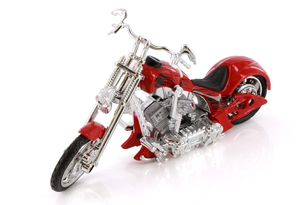 Iron Choppers Motorcycle, Red - Showcasts 76256A - 1/18 Scale