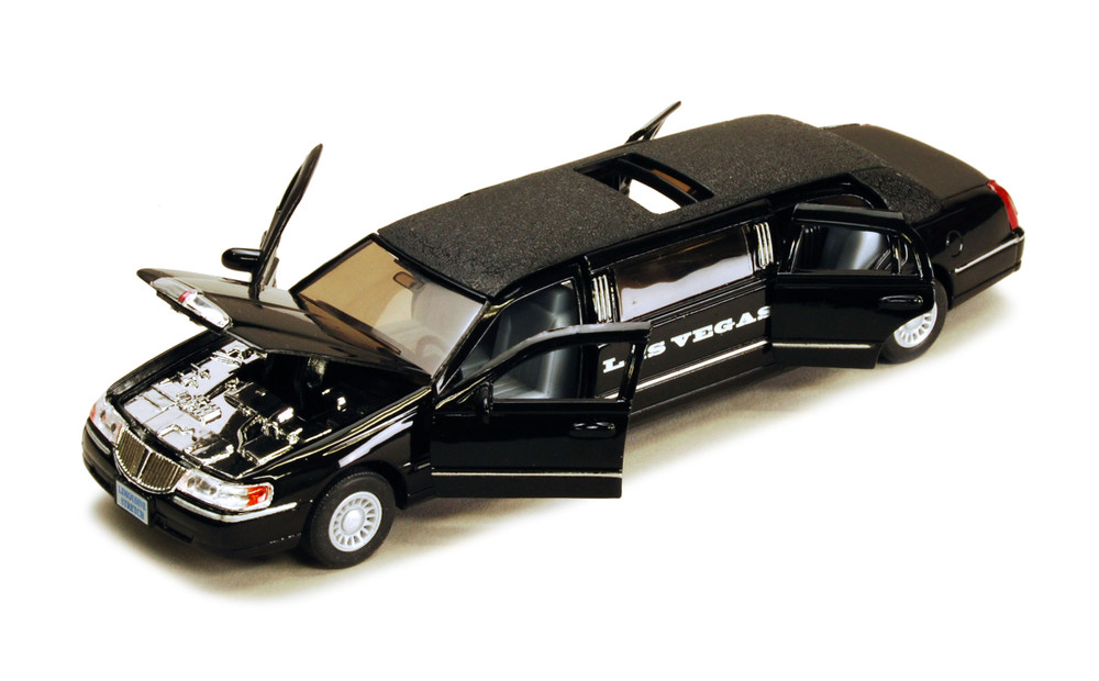 Las Vegas 1999 Lincoln Town Car Stretch Limousine, Black, Kinsmart