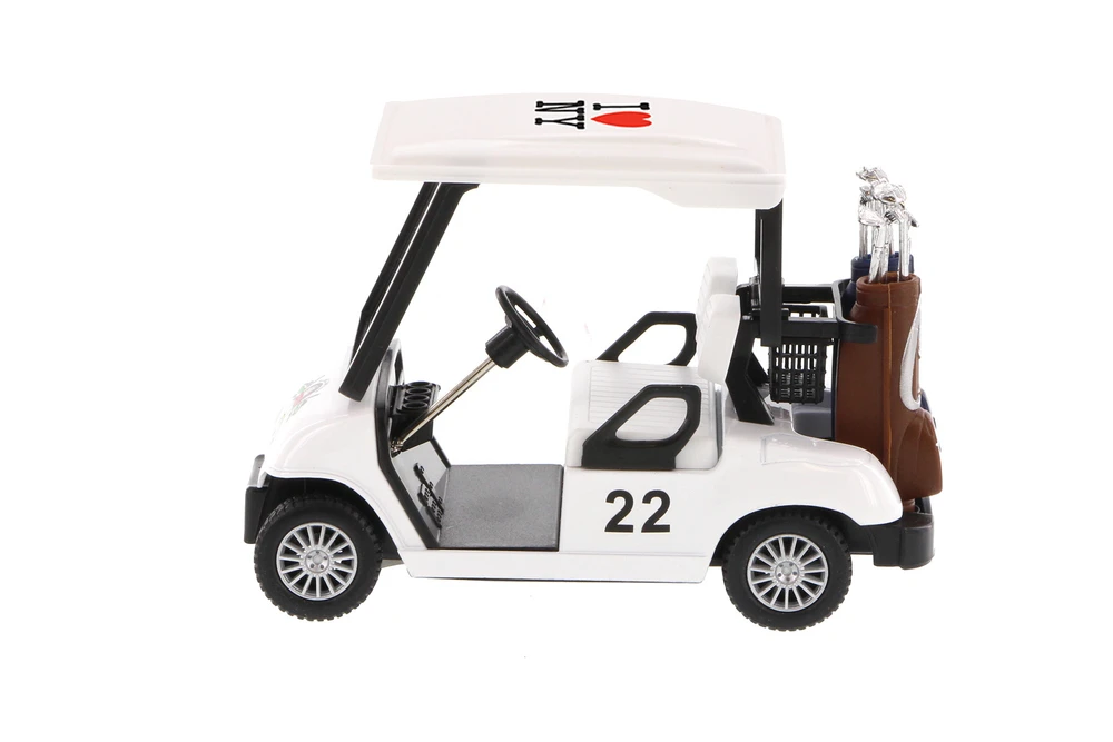 I Love New York Golf Cart, White - Showcasts 5105D-ILNY - 4.5" Scale Diecast Model Toy Car