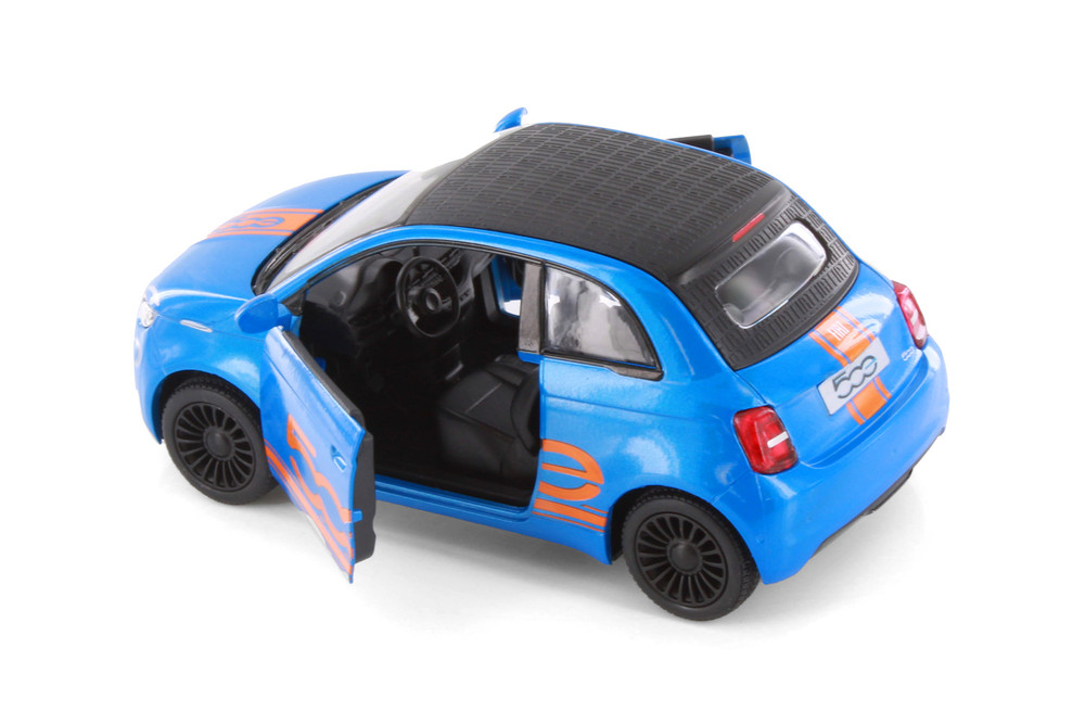 Fiat 500e Livery Edition, Blue - Kinsmart 5440DF - 1/28 Scale