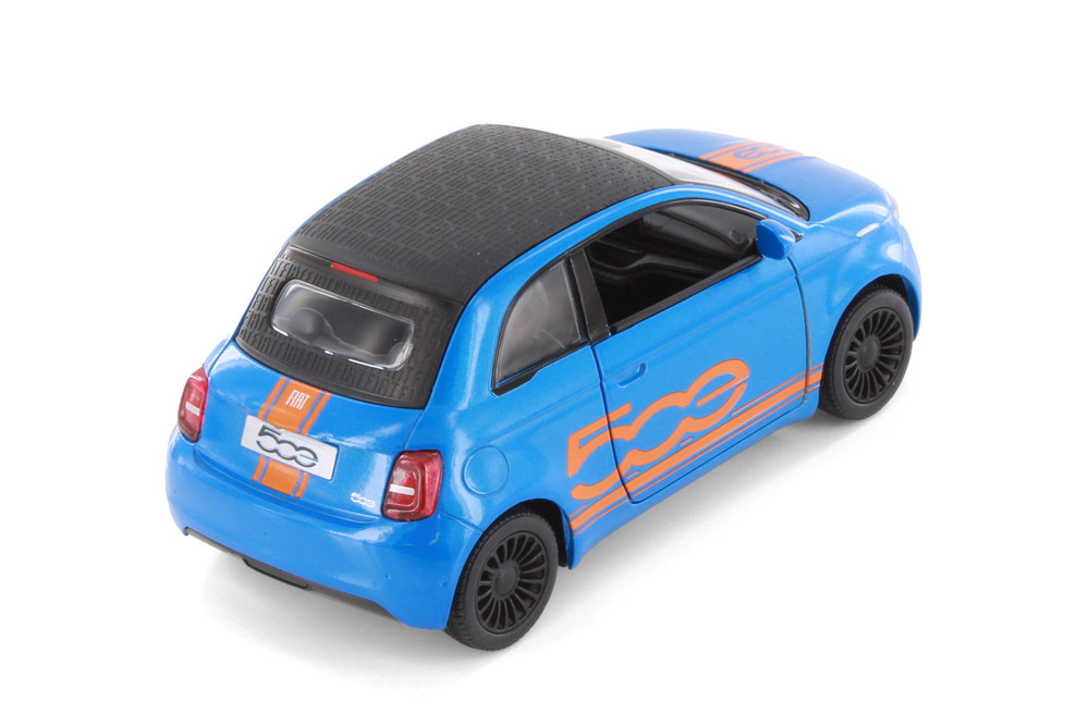 Fiat 500e Livery Edition, Blue - Kinsmart 5440DF - 1/28 Scale Diecast Model Toy Car