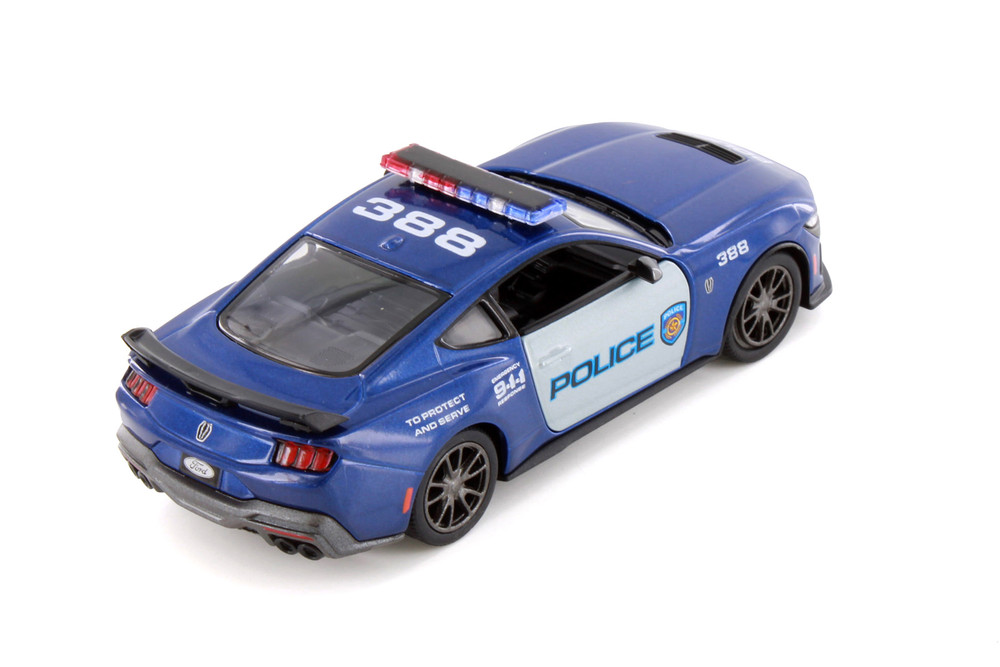 2024 Ford Mustang Dark Horse Police Edition, Blue - Kinsmart 5455DPR - 1/38 Scale Diecast Model Car