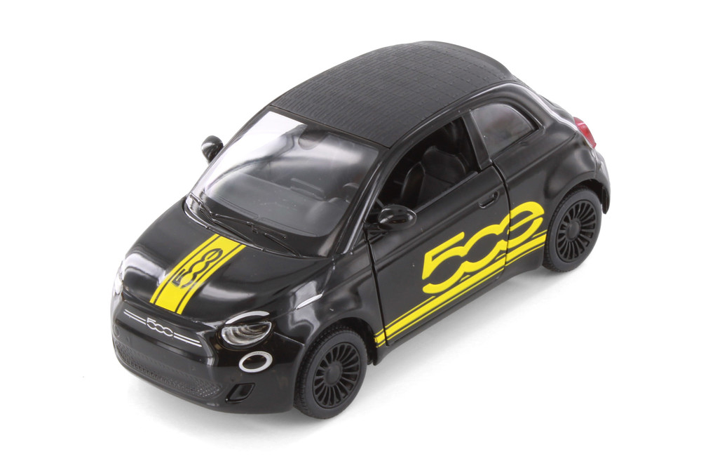 Fiat 500e Livery Edition, Black - Kinsmart 5440DF - 1/28 Scale Diecast Model Toy Car