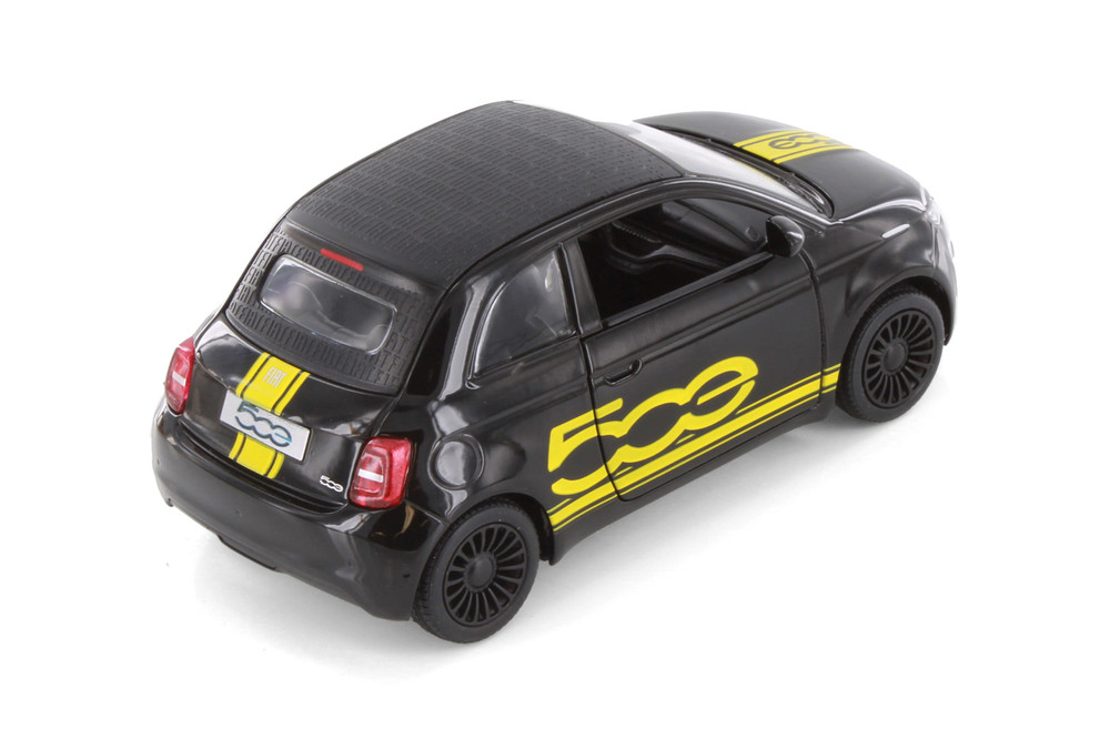 Fiat 500e Livery Edition, Black - Kinsmart 5440DF - 1/28 Scale Diecast Model Toy Car