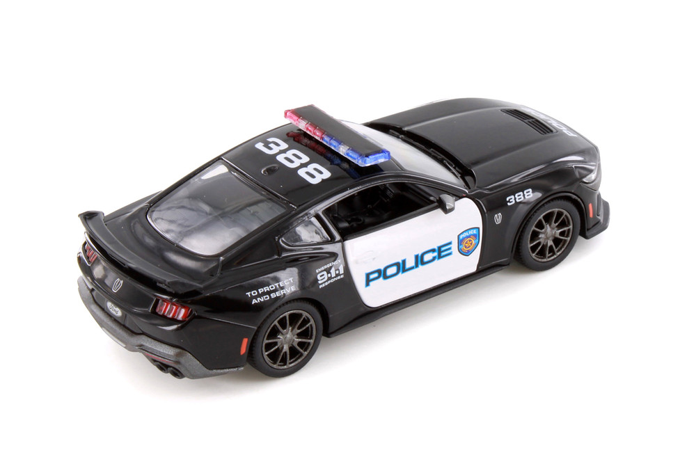 2024 Ford Mustang Dark Horse Police Edition, Black - Kinsmart 5455DP - 1/38 Scale Diecast Model Car