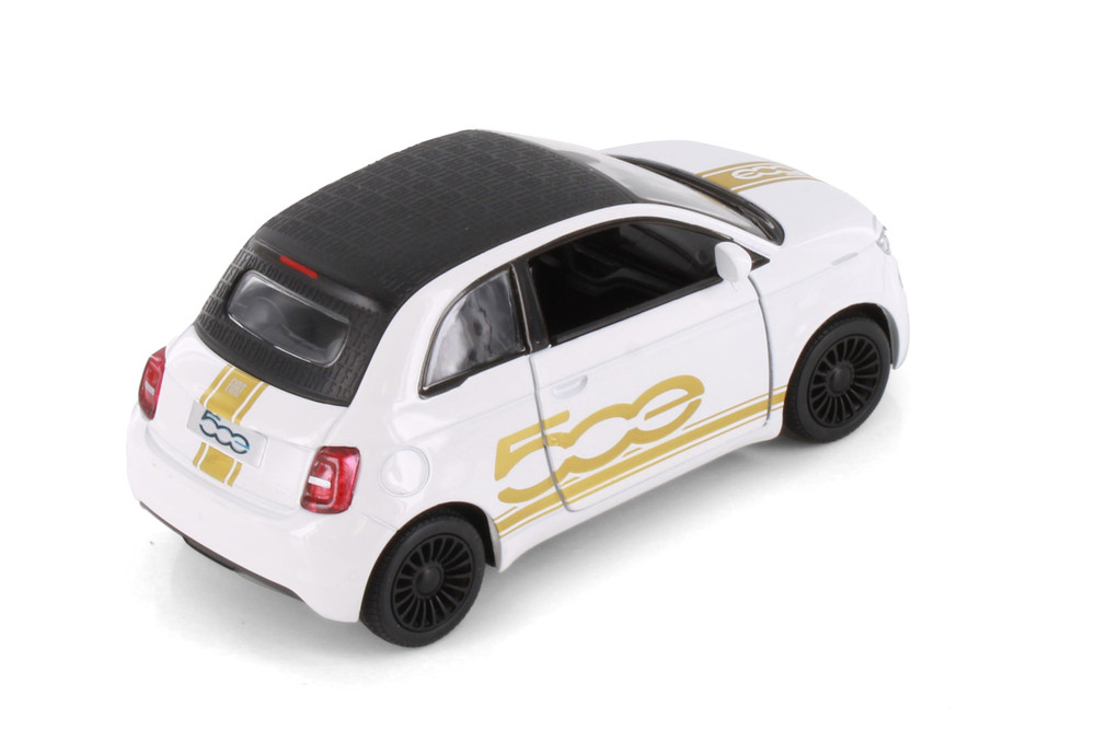 Fiat 500e Livery Edition, White - Kinsmart 5440DF - 1/28 Scale Diecast Model Toy Car