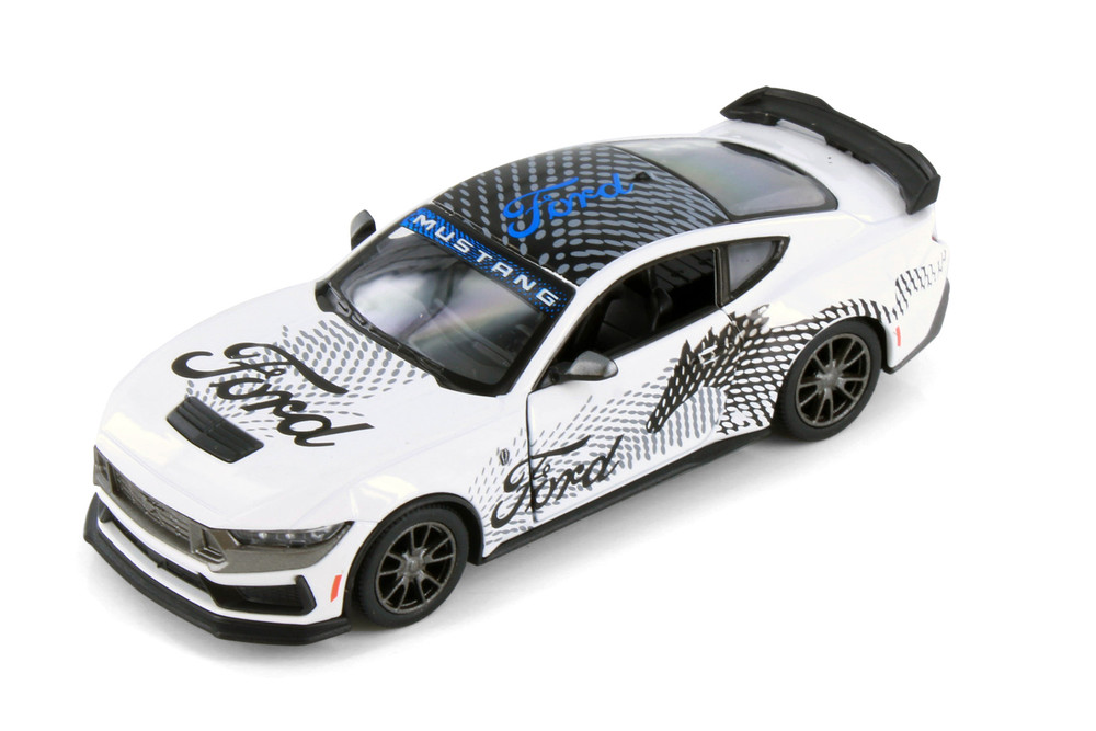 2024 Ford Mustang Dark Horse Livery Edition, White - Kinsmart