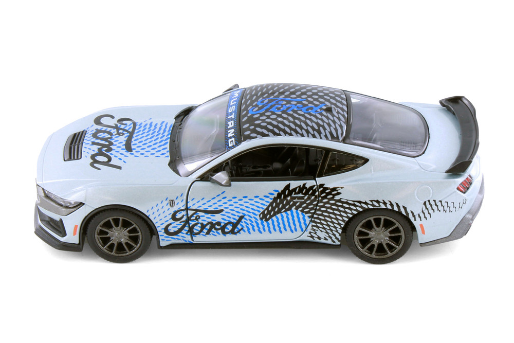 2024 Ford Mustang Dark Horse Livery Edition, Silver, Kinsmart 5455DF - 1/38 Scale Diecast Model Car