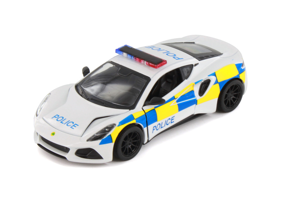 Lotus Emira Police Edition, White - Kinsmart 5441DP - 1/34 Scale Diecast Model Toy Car