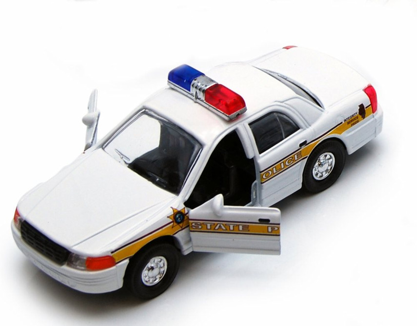 Illinois State Police Car, White - Showcasts 9985IL - 5 Inch Scale Diecast Model Replica