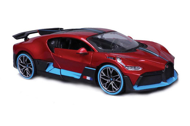 2019 Bugatti DIVO Hardtop Sports Car, Red - Showcasts 38526R - 1/24 Scale Diecast Model Toy Car