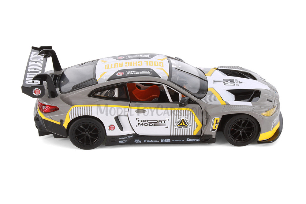 BMW M4 GT3 Race Car, Gray - Showcasts 68282D - 1/24 Scale Diecast Model Toy Car