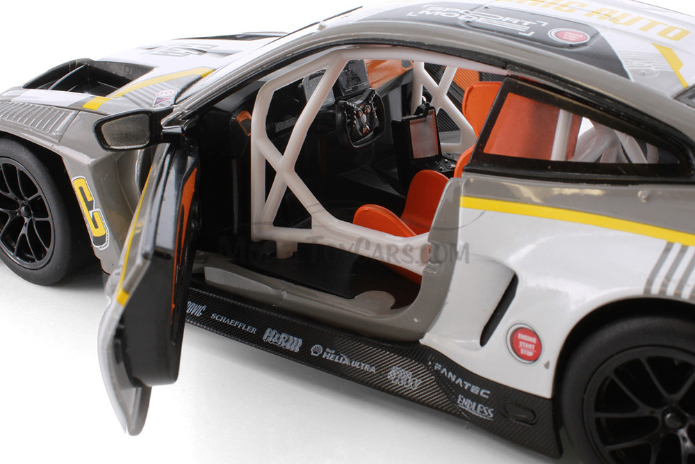 BMW M4 GT3 Race Car, Gray - Showcasts 68282D - 1/24 Scale Diecast Model Toy Car