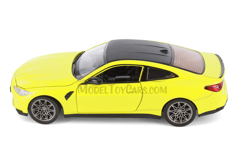 BMW M4 Compact Executive Car, Yellow - Showcasts 68280D - 1/24 Scale Diecast Model Toy Car