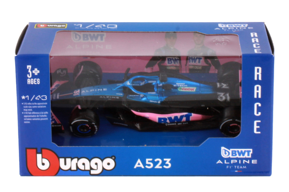 BWT 2023 Alpine A523, #31 Esteban Ocon - Bburago 18-38072/31 - 1/43 Scale Diecast Model Toy Car