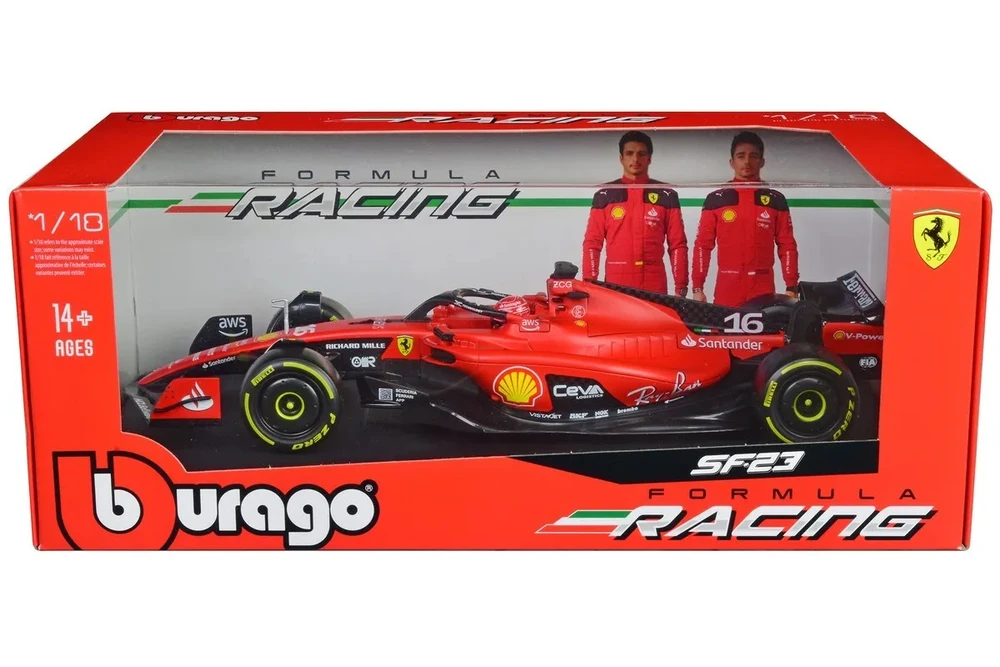 2023 Ferrari SF-23 #16 F1 World Championship, Charles Leclerc, Bburago 18-16812/16 - 1/18 Scale Car