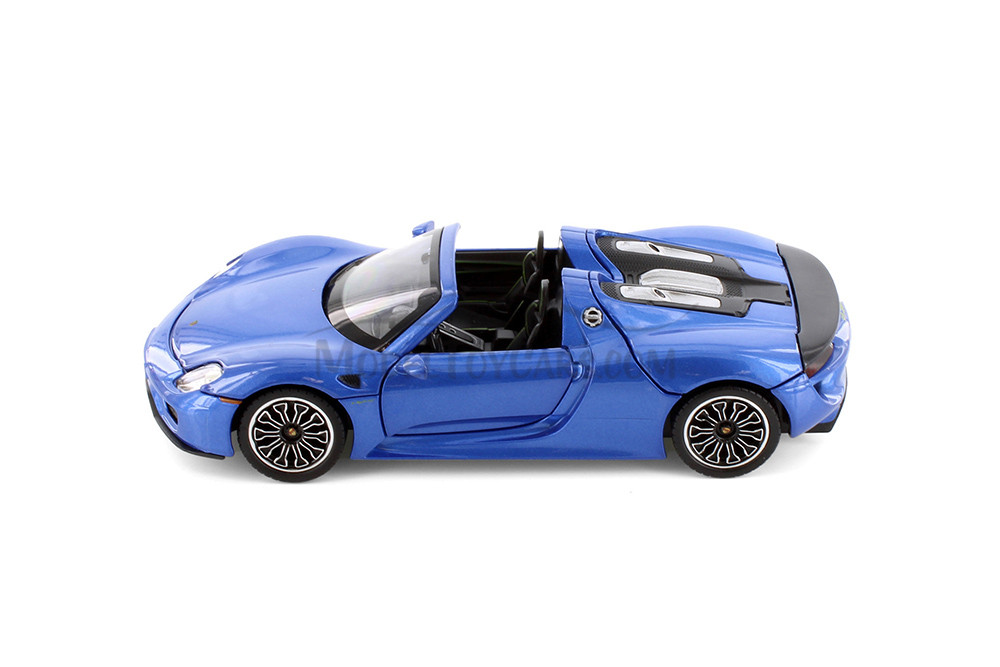 Porsche 918 Spyder, Blue - Showcasts 68243D - 1/24 Scale Diecast Model Toy Car (1 Car, No Box)