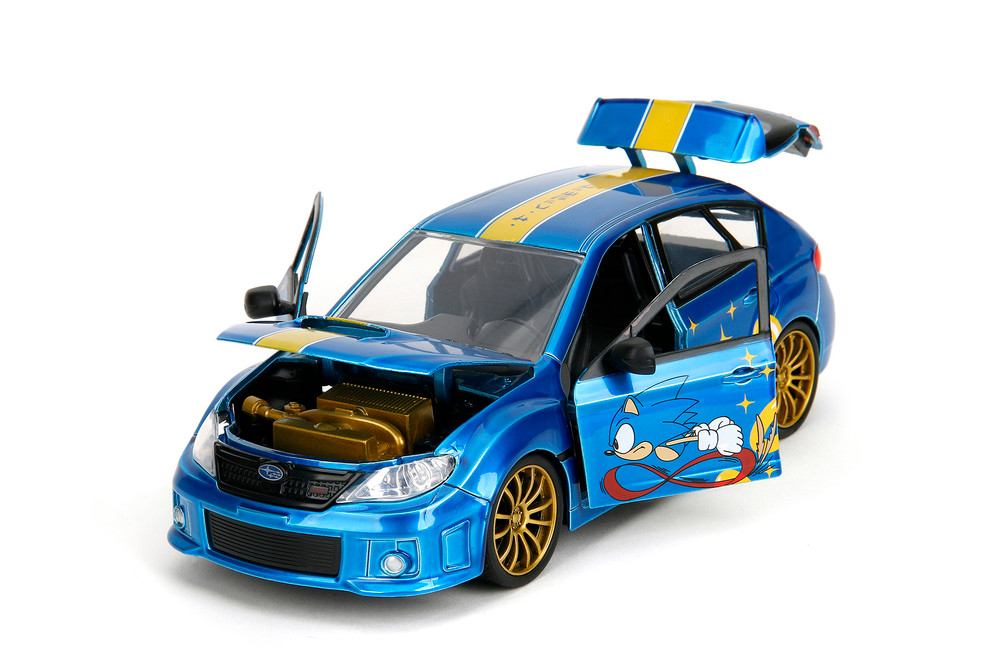 2012 Subaru Impreza WRX STI w/Sonic Figure, "Sonic the Hedgehog" - Jada Toys 35871 - 1/24 Scale Diecast Car