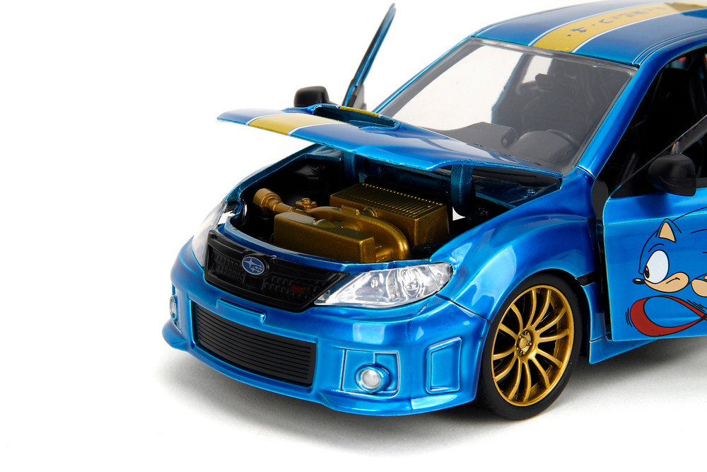 2012 Subaru Impreza WRX STI w/Sonic Figure, "Sonic the Hedgehog" - Jada Toys 35871 - 1/24 Scale Diecast Car