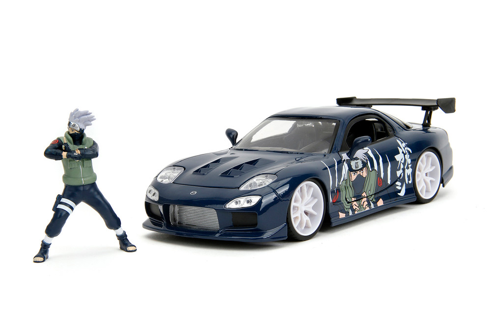 1993 Mazda RX-7 w/Kakashi Hatake Figure, "Naruto Shippuden" - Jada Toys 35349 - 1/24 Scale Diecast Car