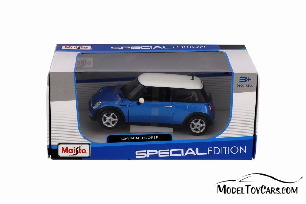 Mini Cooper, Blue - Maisto 31219BU - 1/24 scale Diecast Model Toy