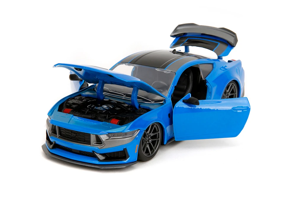 2024 Ford Mustang Dark Horse, Blue w/Black Stripes - Jada Toys 35276 - 1/24 Scale Diecast Model Toy Car