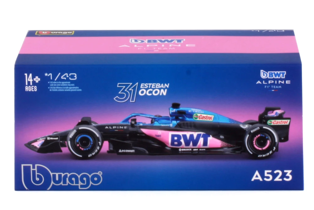 BWT 2023 Alpine A523, #31 Esteban Ocon - Bburago 18-38073/31 - 1/43 Scale Diecast Model Toy Car