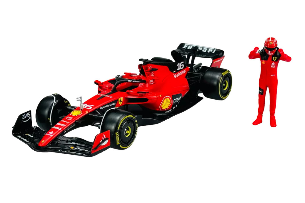 Ferrari SF-23 w/Driver Figure, #16 Charles Leclerc - Bburago