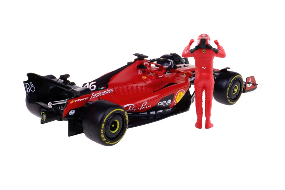 Ferrari SF-23 w/Driver Figure, #16 Charles Leclerc - Bburago 18