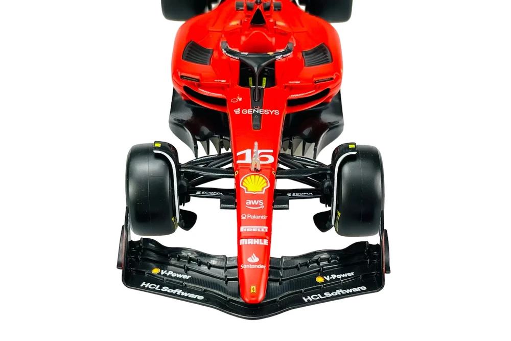 Ferrari SF-23 w/Driver Figure, #16 Charles Leclerc - Bburago 18-26809/16 - 1/24 Scale Diecast Model Toy Car