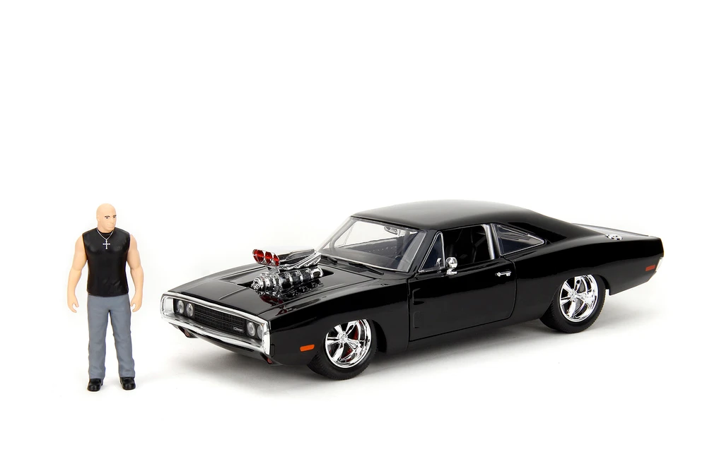 Dom's Dodge Charger R/T w/Dom Figure, Fast & furious - Jada Toys 35907 - 1/24 Scale Diecast Model Toy Car