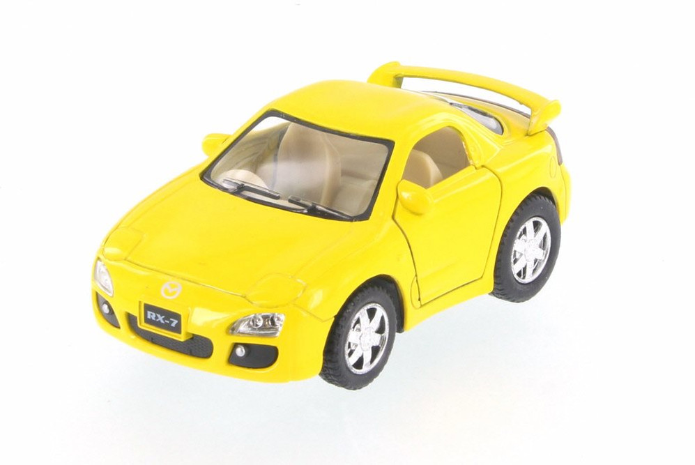 Mazda RX-7, Yellow - Kinsmart 4008/16D - Diecast Model Toy Car