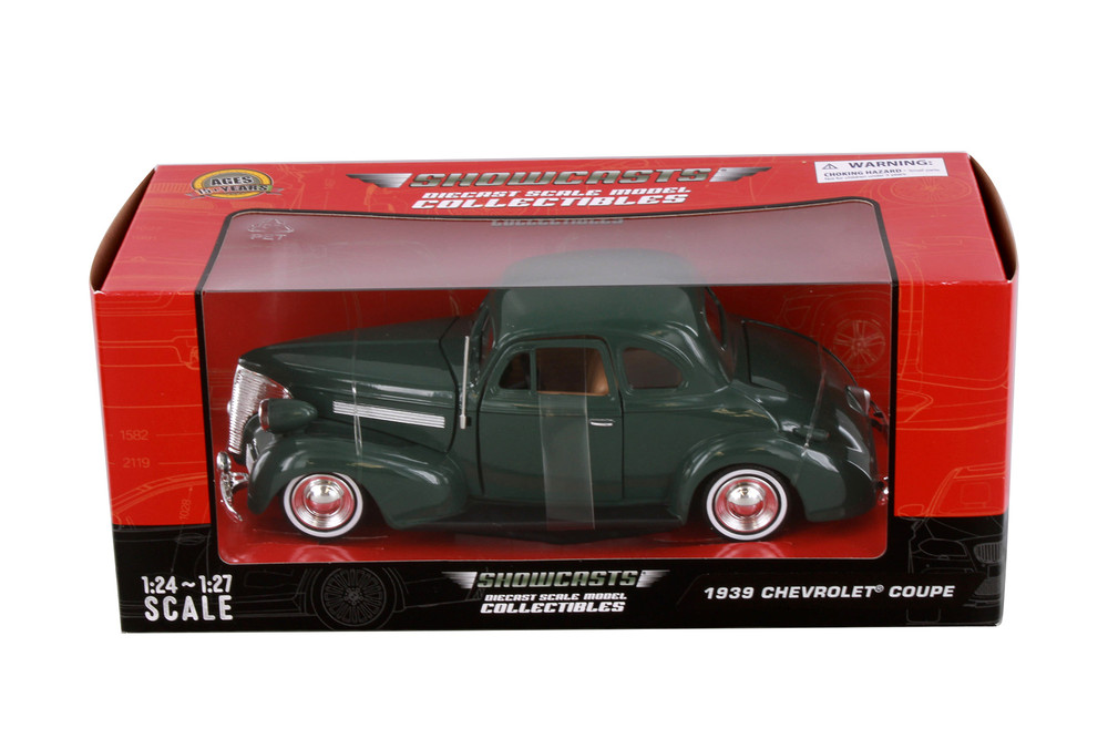 1939 Chevy Coupe, Green - Showcasts 77247GN - 1/24 Scale Diecast Model Toy Car