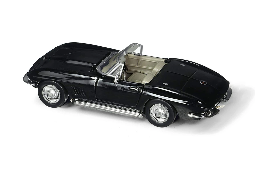 1967 Chevy Corvette Convertible, Black - Showcasts 77224BK - 1/24 Scale Diecast Model Toy Car