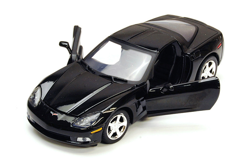 2005 Chevy Corvette C6 Hardtop, Black - Showcasts 77270BK - 1/24 Scale Diecast Model Toy Car