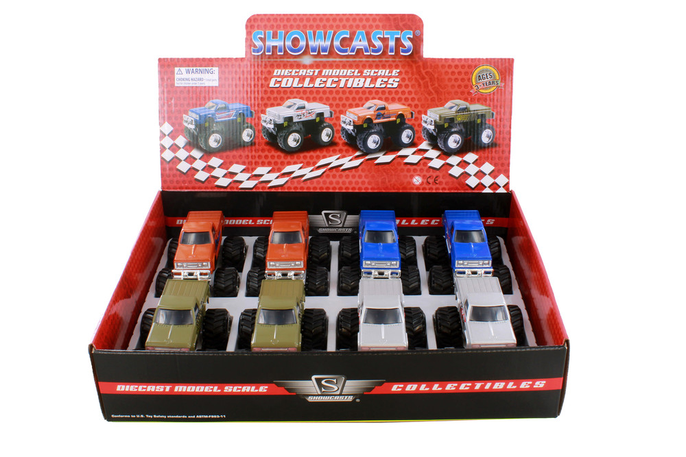 Box of 8 Mighty Monster Trucks, Assortment - Showcasts 76559D - 5" Scale Diecast Model Toy Cars