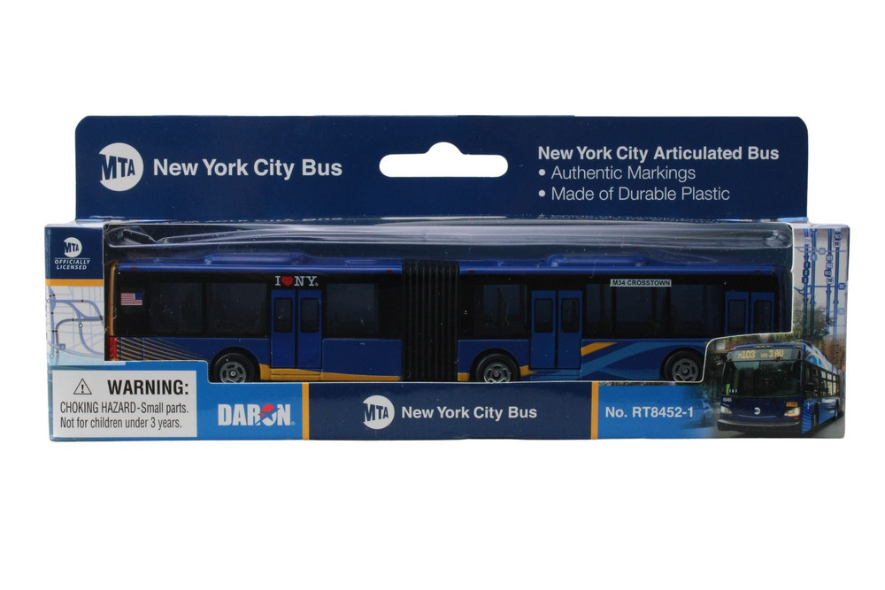 MTA New York City Articulated Bus Small, Blue - Daron RT8452-1 - 6