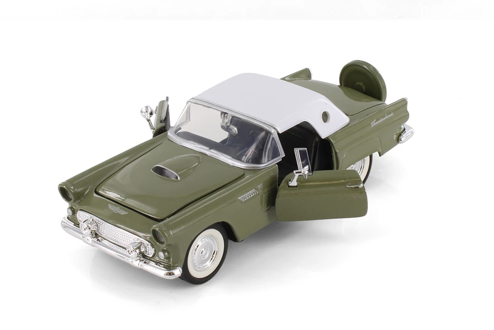 1956 Ford Thunderbird Closed Convertible, Green - Showcasts 77312GN - 1/24 Scale Diecast Model Toy Car