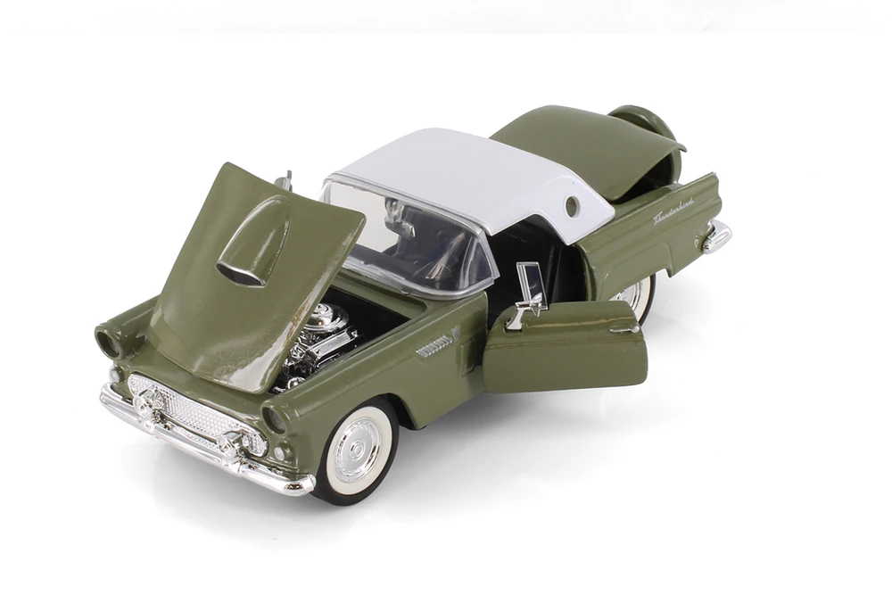 1956 Ford Thunderbird Closed Convertible, Green - Showcasts 77312GN - 1/24 Scale Diecast Model Toy Car