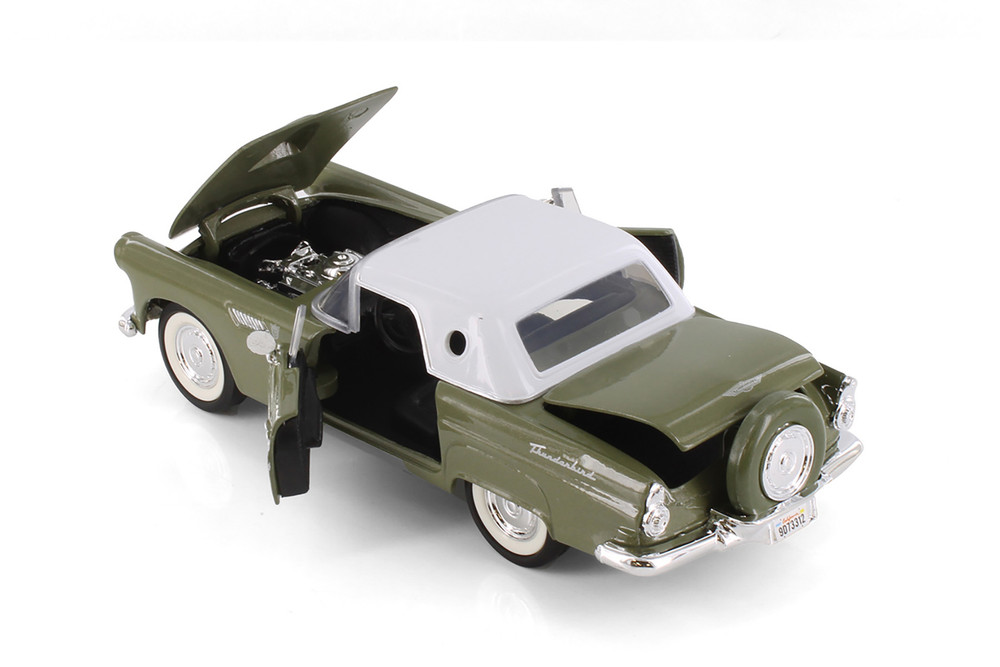 1956 Ford Thunderbird Closed Convertible, Green - Showcasts 77312GN - 1/24 Scale Diecast Model Toy Car
